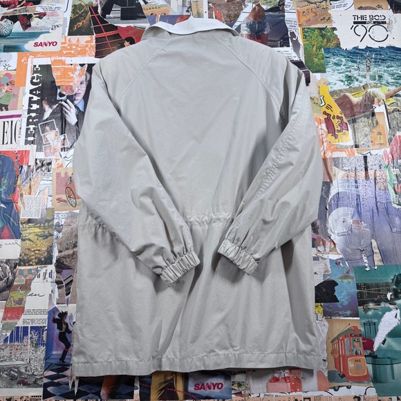 London Fog Women's Beige Raincoat White‎ Collar Lightweight Fall Jacket Size M - Picture 3 of 9